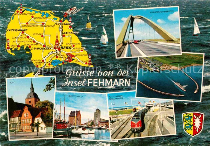 Insel Fehmarn Landkarte Fehmarnsundbruecke Burg Burgstaaken Putzgarten Fehmarn K