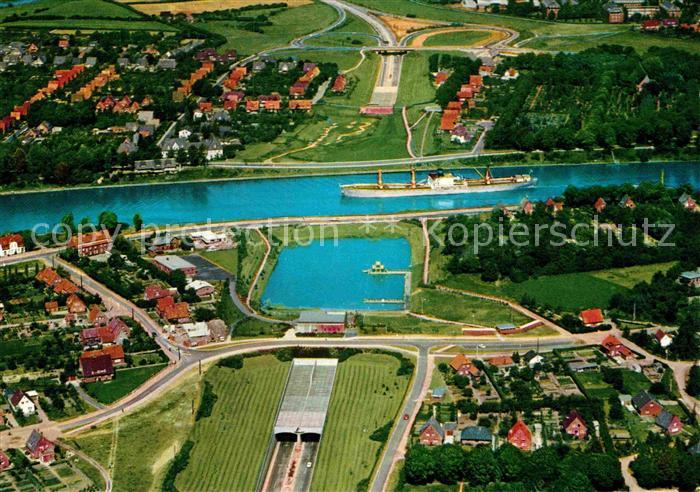 Rendsburg Schleswig-Holstein Strassentunnel Nord Ostsee Kanal Fliegeraufnahme