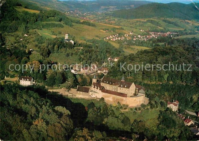 Bensheim Bergstrasse Luftkurort Schloss Schoenberg Fliegeraufnahme