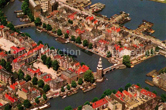 Amsterdam Niederlande Montelbaanturm und Umgebung Fliegeraufnahme