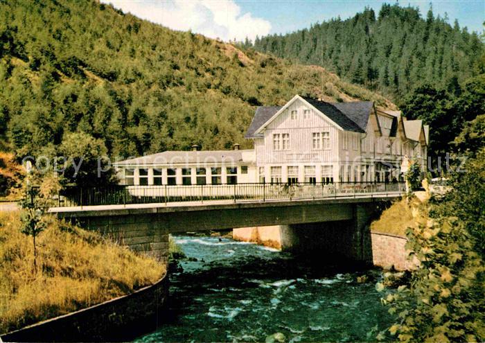 Schulenberg Oberharz Hotel Grossrestaurant Romkerhalle Fluss Bruecke