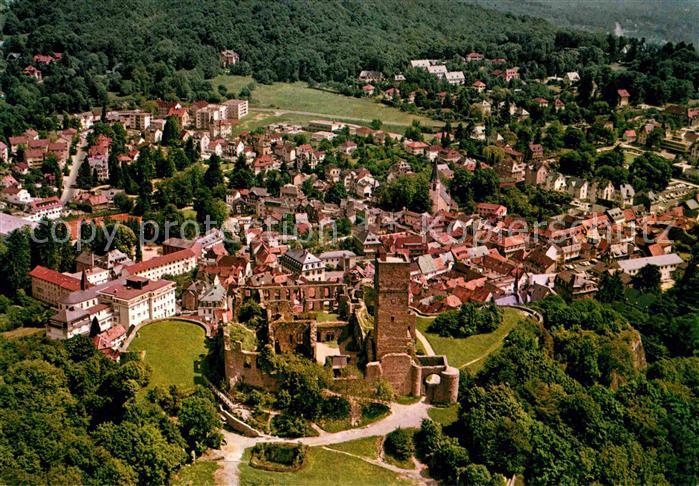 Koenigstein Taunus Burgruine Heilklimatischer Hoehenluftkurort Fliegeraufnahme