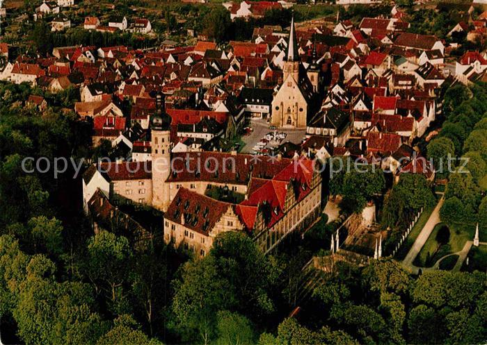 Weikersheim Schloss mit Marktplatz Fliegeraufnahme