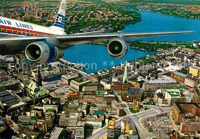 HAMBURG  CITY City mit Binnen und Aussenalster Flugzeug Fliegeraufnahme