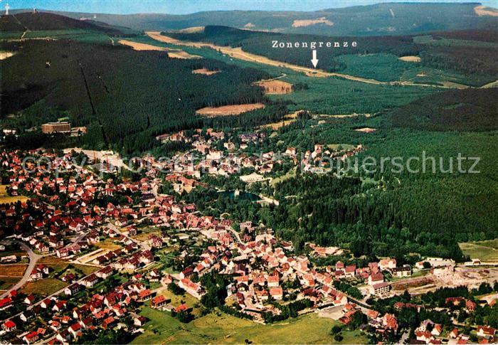 Braunlage Harz Heiklimatischer Kurort mit Wurmberg Zonengrenze Fliegeraufnahme