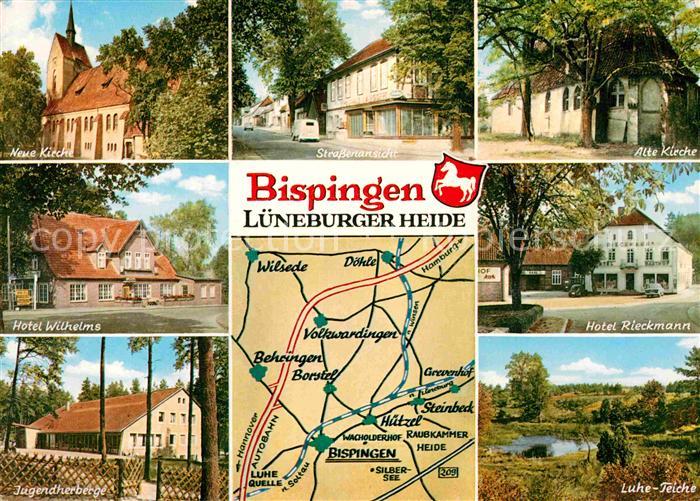 Bispingen Kirche Strassenansicht Hotel Luhe Teich Jugendherberge Landkarte