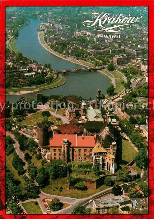 Krakow Krakau Wawel od strony Kurzej Stopki Schloss Kathedrale Fliegeraufnahme