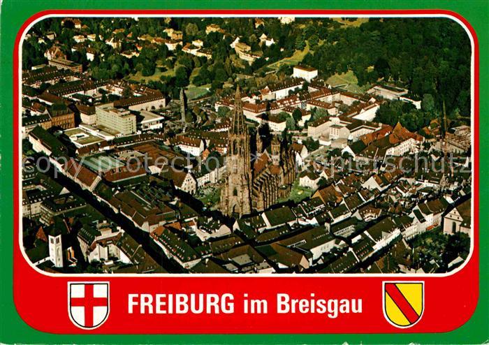 Freiburg Breisgau Freiburger Muenster Fliegeraufnahme Wappen