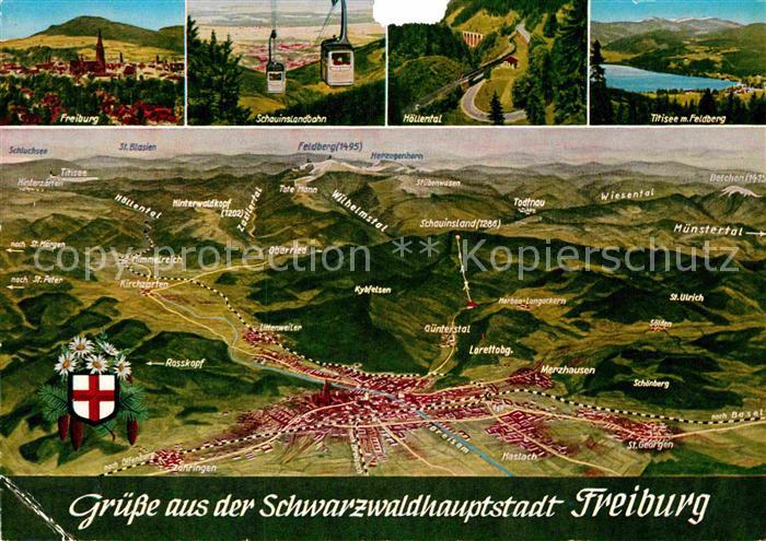 Freiburg Breisgau aus Vogelperspektive Schauinslandbahn Hoellental Titisee Feldb