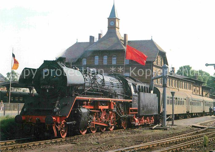 Lokomotive Einheitsgueterzuglokomotive 411231-4 Bahnhof Gusten