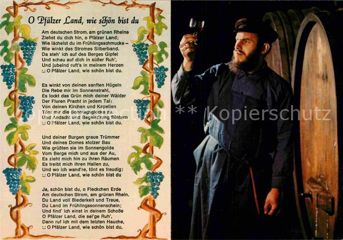 Gedicht auf AK O Pfaelzer Land wie schoen bist du