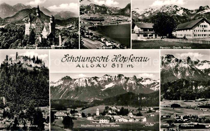 Hopferau Schloss Neuschwanstein Hopfensee Pension Gasthaus Ruine Freyberg Tirole