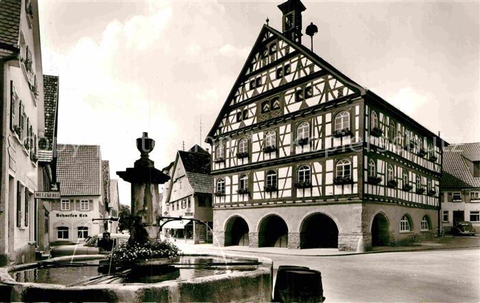 Neuffen Rathaus Fachwerkhaus Marktbrunnen