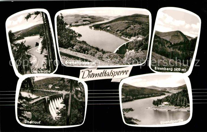 Diemelsee Uferstrasse Diemeltalsperre Eisenberg Sperrmauer Oberlauf Strand