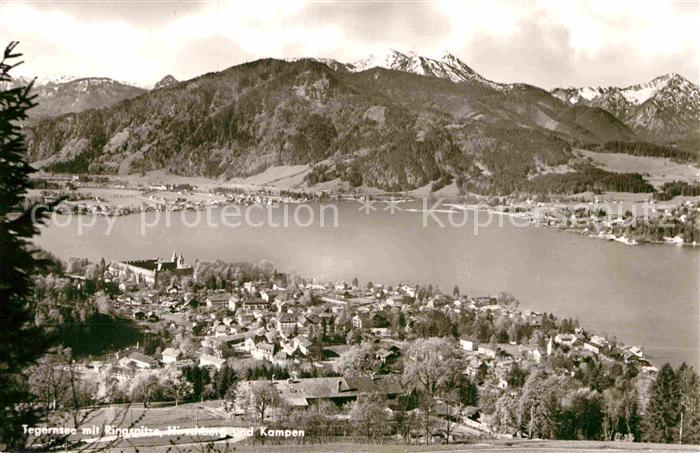 Tegernsee Panorama mit Ringspitze Hirschberg und Kampen Bayerische Alpen