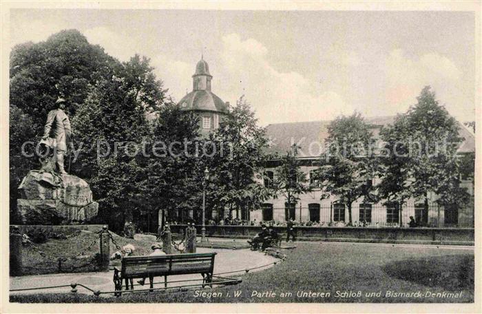 Siegen Westfalen Partie am Unteren Schloss Bismarck Denkmal