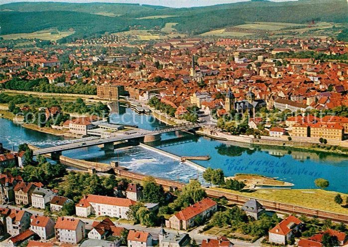 Hameln Weser Schachtschleuse Fliegeraufnahme