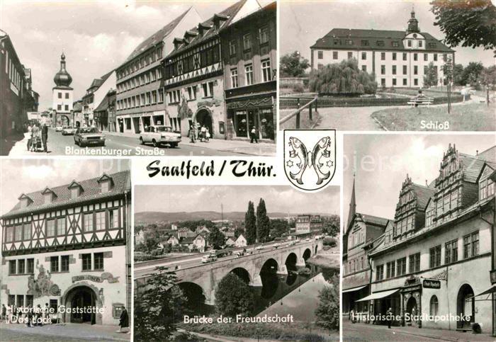 Saalfeld Saale Blankenburger Strasse Schloss Historische Stadtapotheke Bruecke d