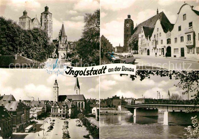 Ingolstadt Donau Kirche Strassenpartie Marktplatz Bruecke