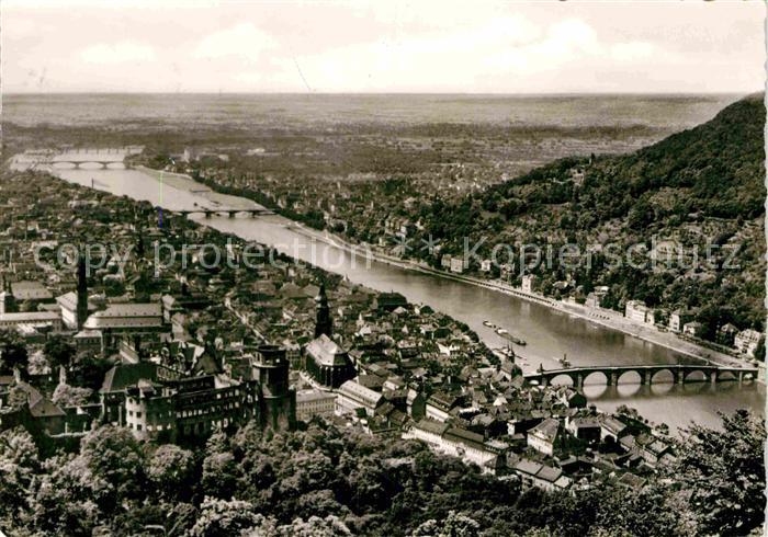 Heidelberg Neckar Panorama Blick vom Koenigstuhl