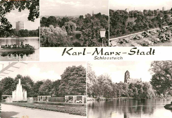 Karl-Marx-Stadt Schlossteich Parkanlagen Fontaene