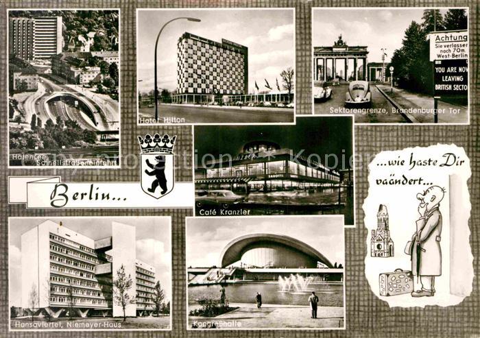 BERLIN  CITY Halensee Schnellstrasse Hotel Hilton Grenze Brandenburger Tor Hansa