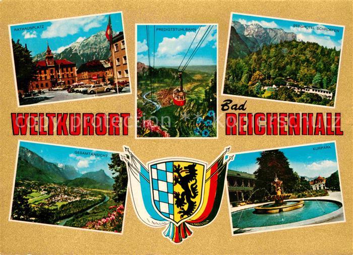 Bad Reichenhall Rathausplatz Predigtstuhlbahn Berghotel Schrofen Kurpark Brunnen