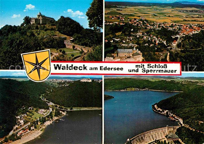 Waldeck Edersee Schloss Edertalsperre Stausee Sperrmauer Fliegeraufnahme