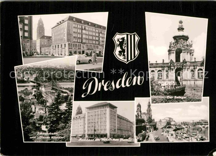DRESDEN Elbe Schwebebahn Blaues Wunder Hochhaus Pirnaischer Platz Zwinger