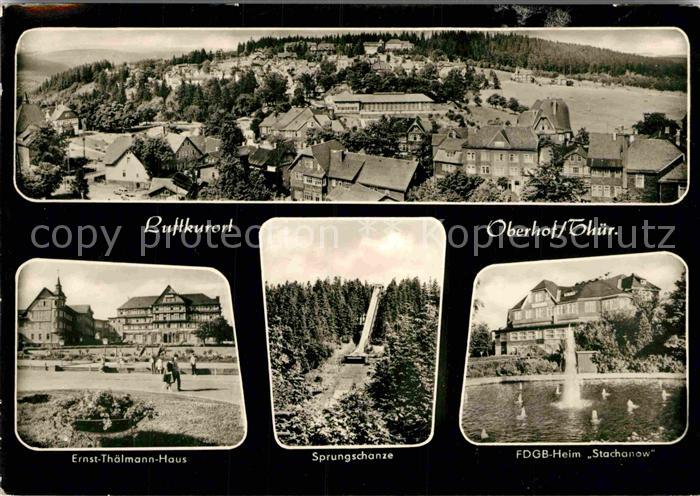 Oberhof Thueringen Gesamtansicht Luftkurort Ernst Thaelmann Haus Sprungschanze F