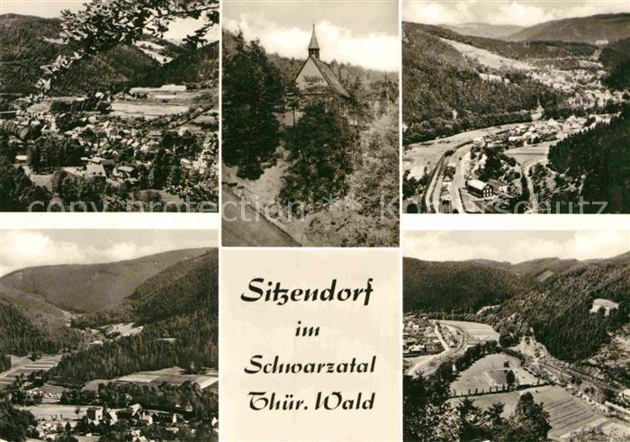 Sitzendorf Thueringen Landschaftspanorama Schwarzatal Kirche