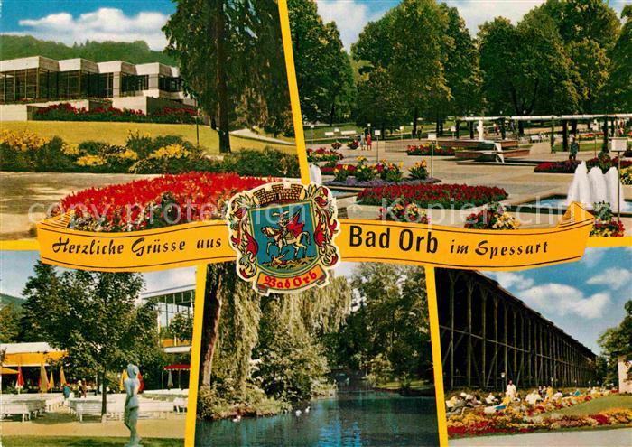 Bad Orb Kurhaus Kurpark Gradierwerk Teich Wappen