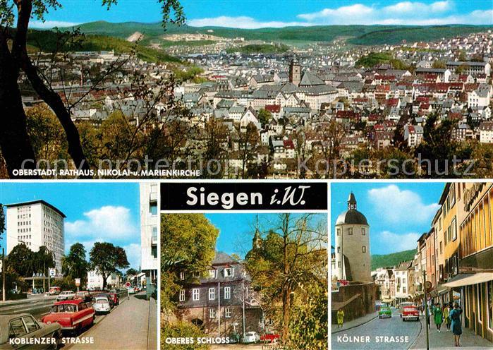 Siegen Westfalen Oberstadt Rathaus Kirchen Koblenzer Strasse Oberes Schloss Koel