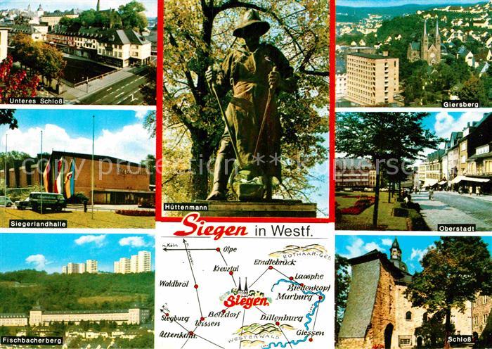 Siegen Westfalen Schloss Siegerlandhalle Fischbacherberg Huettenmann Denkmal Gie