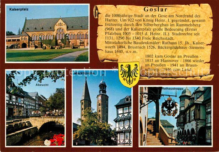 Goslar Kaiserpfalz Abzucht Marktkirche Rathaustreppe Geschichte