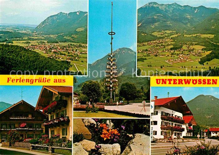 Unterwoessen Panorama Alpenblick Ortsmotive Maibaum Luftkurort Wintersportplatz