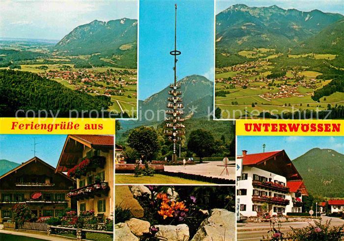Unterwoessen Panorama Alpen Ortsmotive Maibaum Luftkurort Wintersportplatz