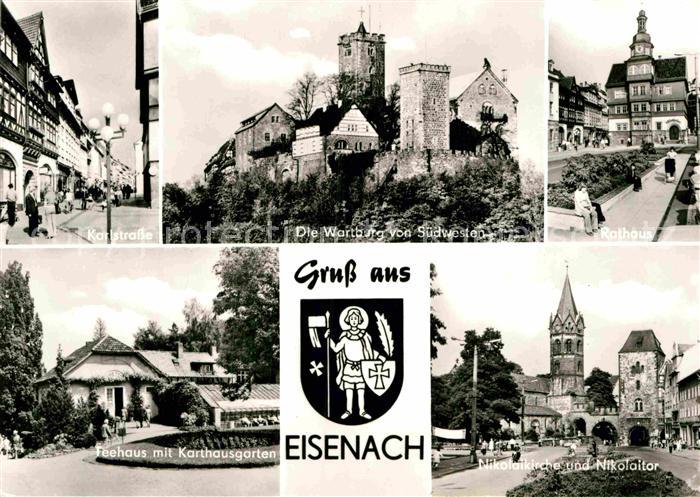 Eisenach Thueringen Karlstrasse Wartburg Rathaus Teehaus Karthausgarten Kirche N