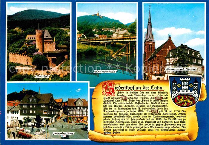 Gladenbach Lahn Hessen Schloss Lahnbruecke Kirche Marktplatz Geschichte Wappen