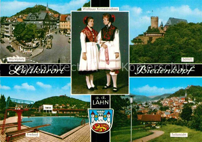 Gladenbach Lahn Hessen Marktplatz Wallauer Kirmestrachten Schloss Freibad