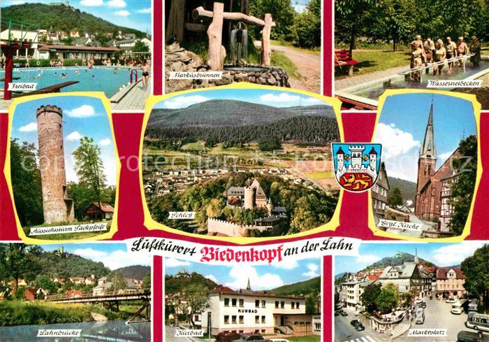 Gladenbach Lahn Hessen Freibad Aussichtsturm Lahnbruecke Brunnen Schloss Kurbad