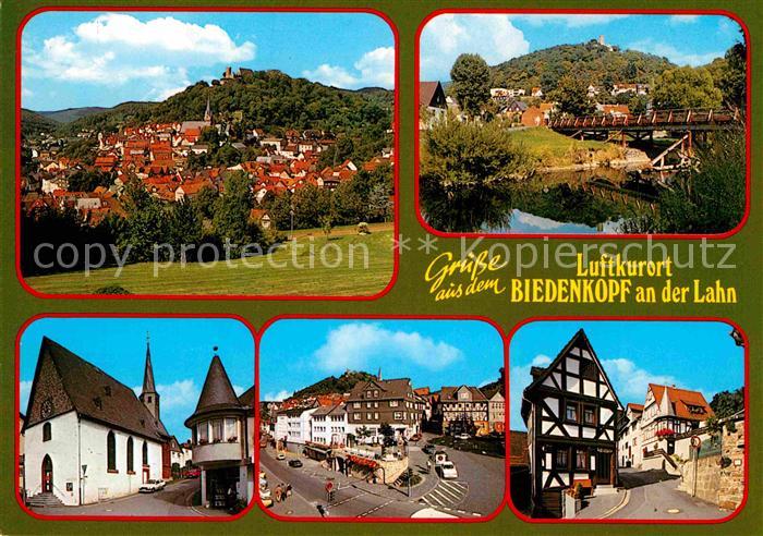 Gladenbach Lahn Hessen Teilansichten Luftkurort Lahnbruecke Kirche Marktplatz Fa