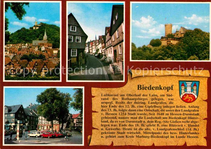 Gladenbach Lahn Hessen Ortsansicht mit Kirche und Schloss Marktplatz Geschichte