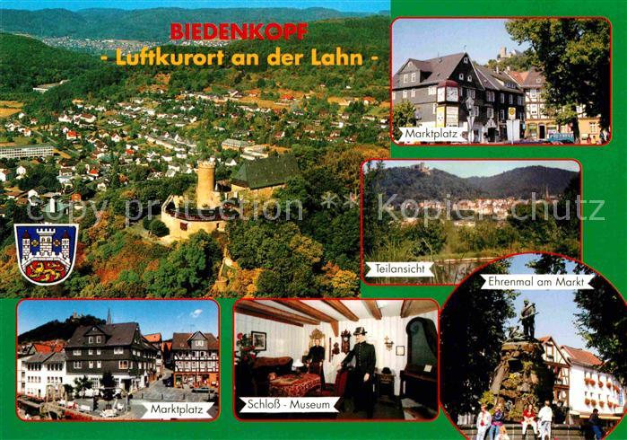 Gladenbach Lahn Hessen Panorama Luftkurort mit Schloss Marktplatz Ehrenmal Museu