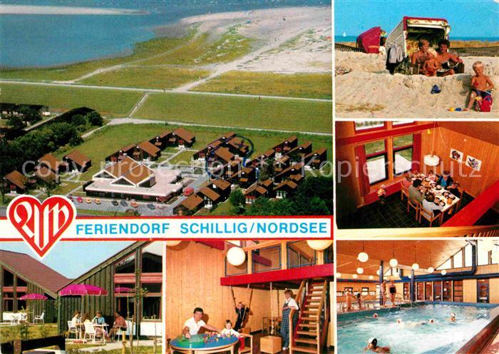Schillig Nordseebad Feriendorf Luftaufnahme Bungalow Hallenbad Strand