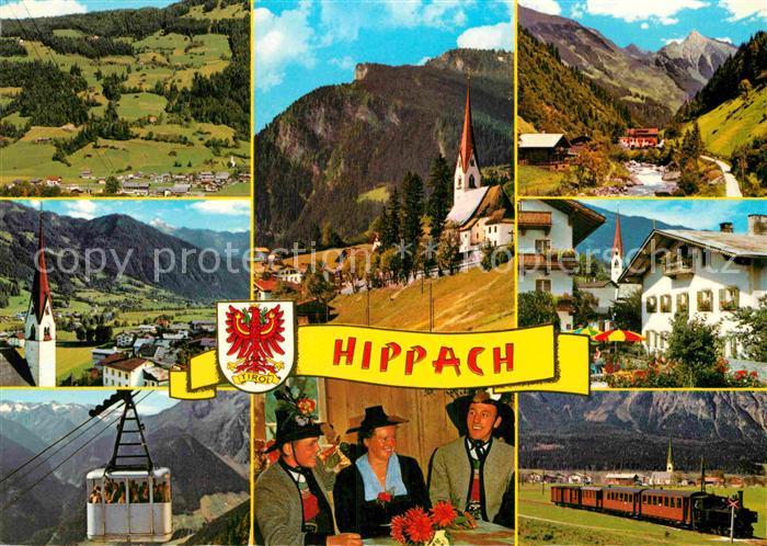Hippach Panorama Zillertal Alpen Kirche Bergbahn Eisenbahn Trachten