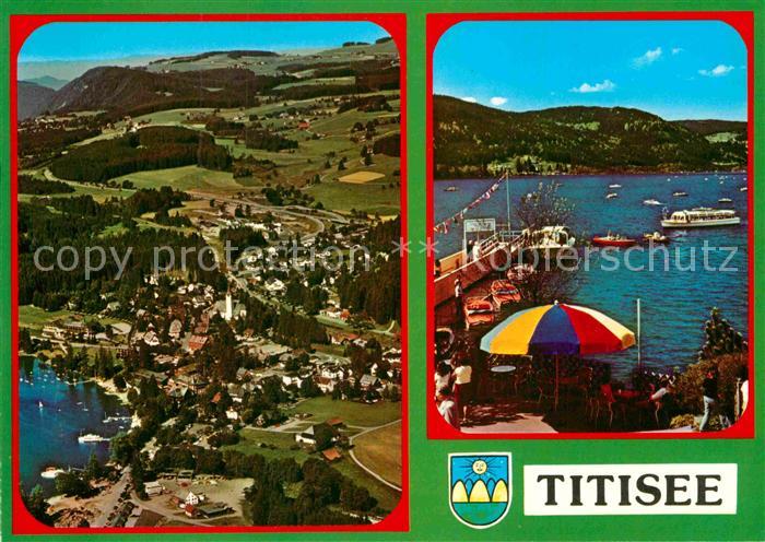 Titisee Partie am Bootsanleger Fliegeraufnahme Schwarzwald