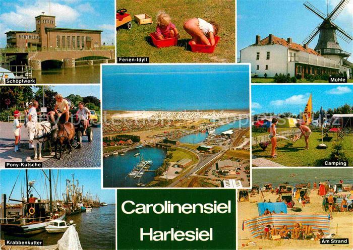 Carolinensiel-Harlesiel Ostfriesland Schoepfwerk Ponykutsche Krabbenkutter Muehl