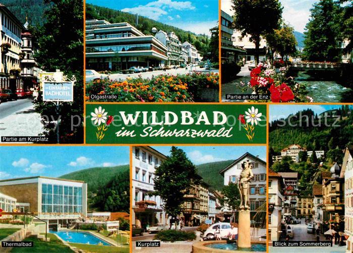 Bad Wildbad Kurplatz Olgastrasse Enz Thermalbad Sommerberg