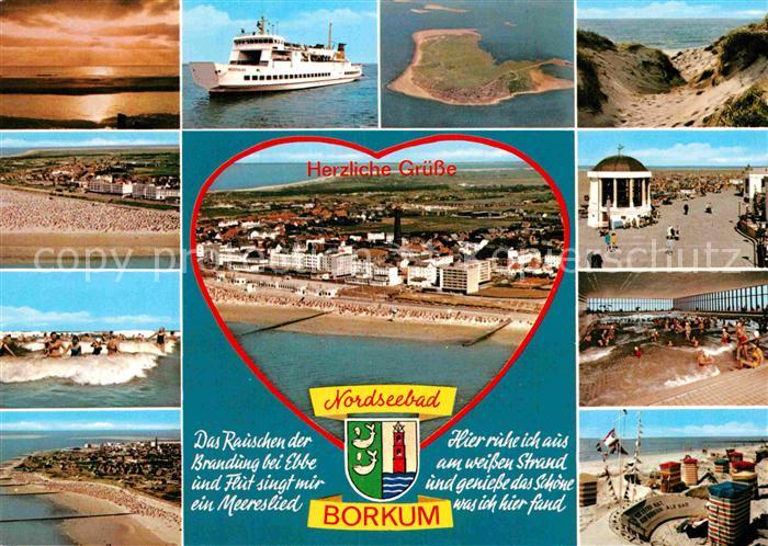 BORKUM Nordseebad Niedersachsen Abendsonne am Meer Strand Fliegeraufnahme Insel